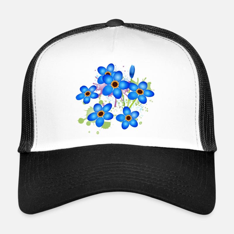 graffiti bleu vif oublie-moi-pas Casquette trucker 