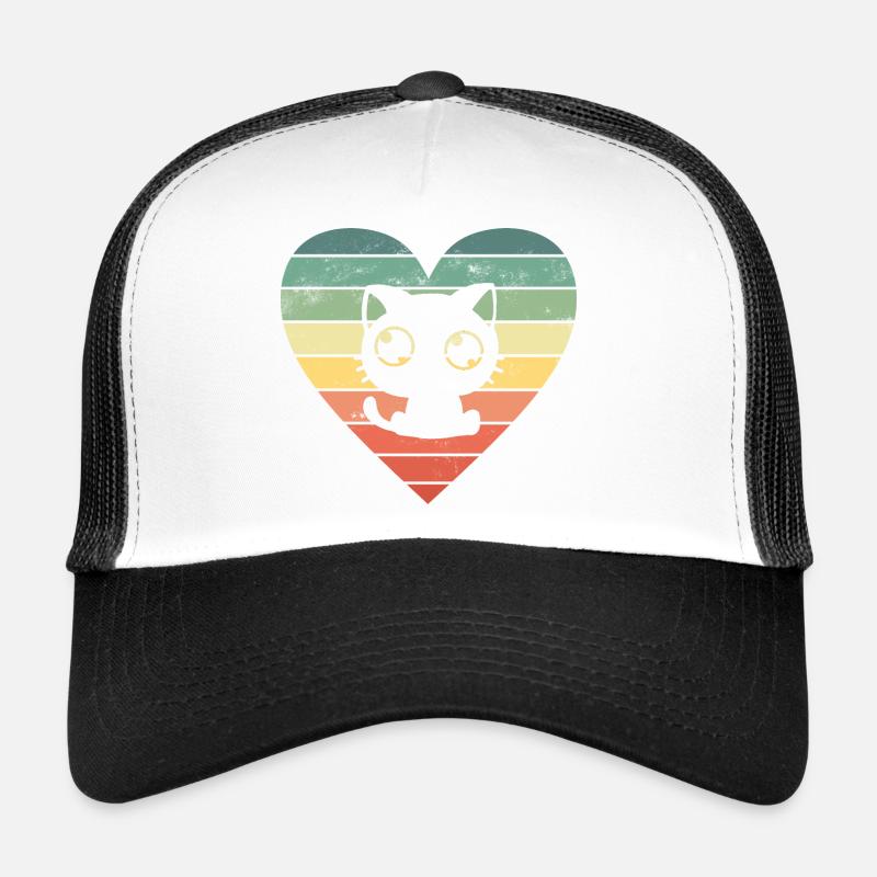 Katze Katzen - Trucker Cap - Weiß/Schwarz