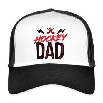Feldhockey Dad Feldhockey Spieler Hockey Papa - Trucker Cap - Weiß/Schwarz - Vorne