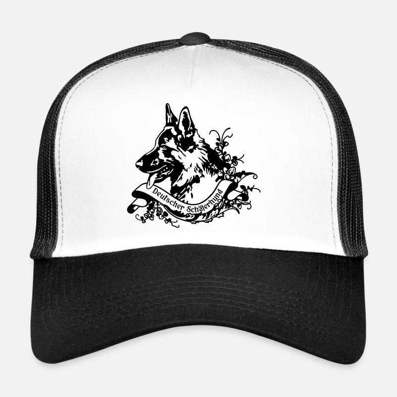 Altdeutscher Schäferhund an Retro Banner Trucker Cap