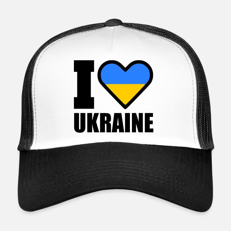 Ukraine - Trucker Cap - Weiß/Schwarz