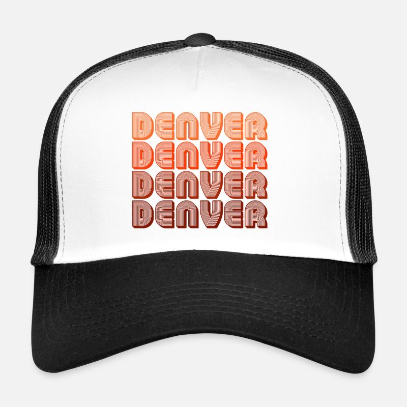 Denver Gradient Retro Muster - Trucker Cap - Weiß/Schwarz