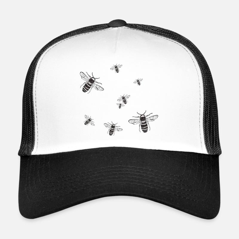 Abeilles - Casquette trucker  - blanc/noir