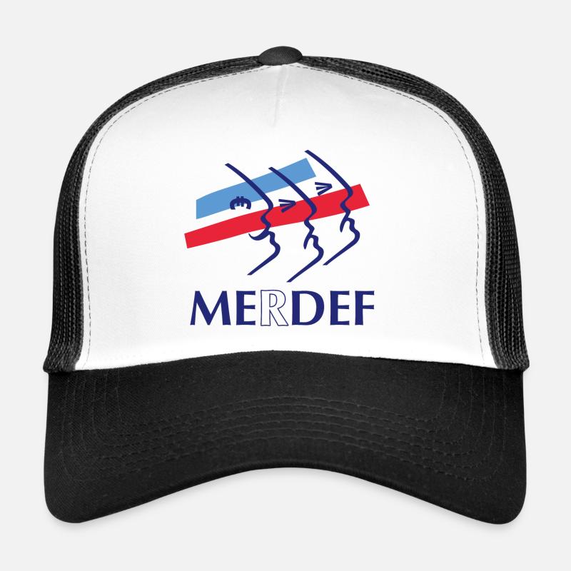 Merdef Bleu Rouge Lignes Casquette trucker 