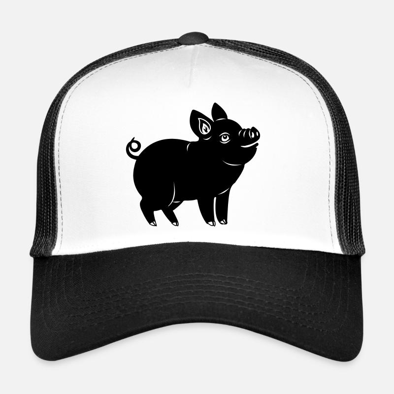 Pig cheerful logo Shadow image Trucker Cap