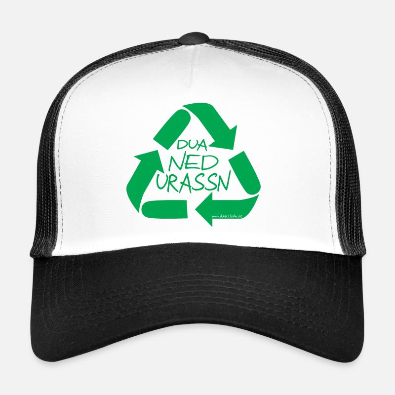 dua ned urassn-sei nicht verschwenderisch, Dialekt - Trucker Cap - Weiß/Schwarz