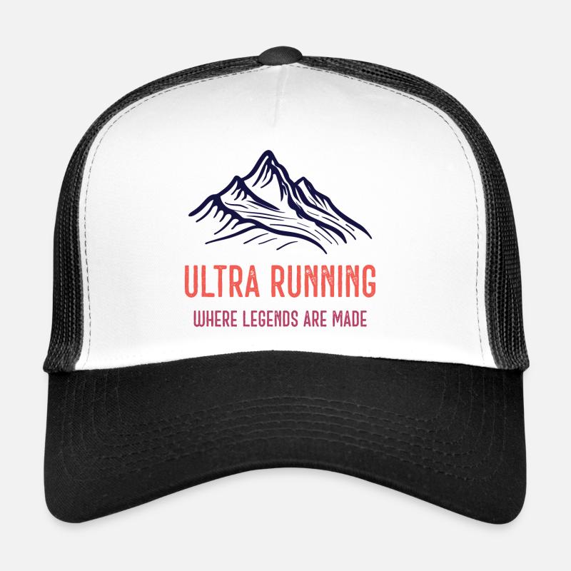 Ultra Running - où les légendes sont faites - Casquette trucker  - blanc/noir