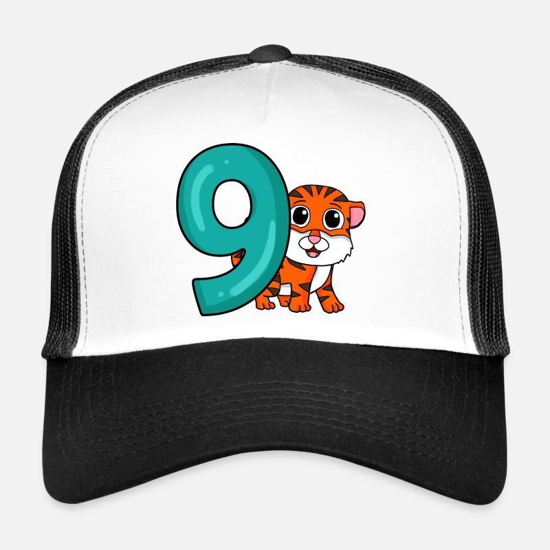9e anniversaire Motif Tiger - Neuf ans Casquette trucker 
