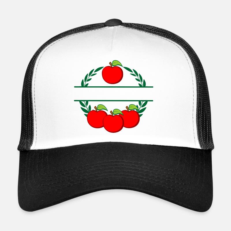 Apples in laurel wreath red apples Trucker Cap