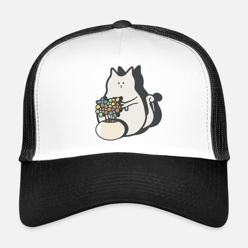 Neugierige, verrückte Katze Trucker Cap