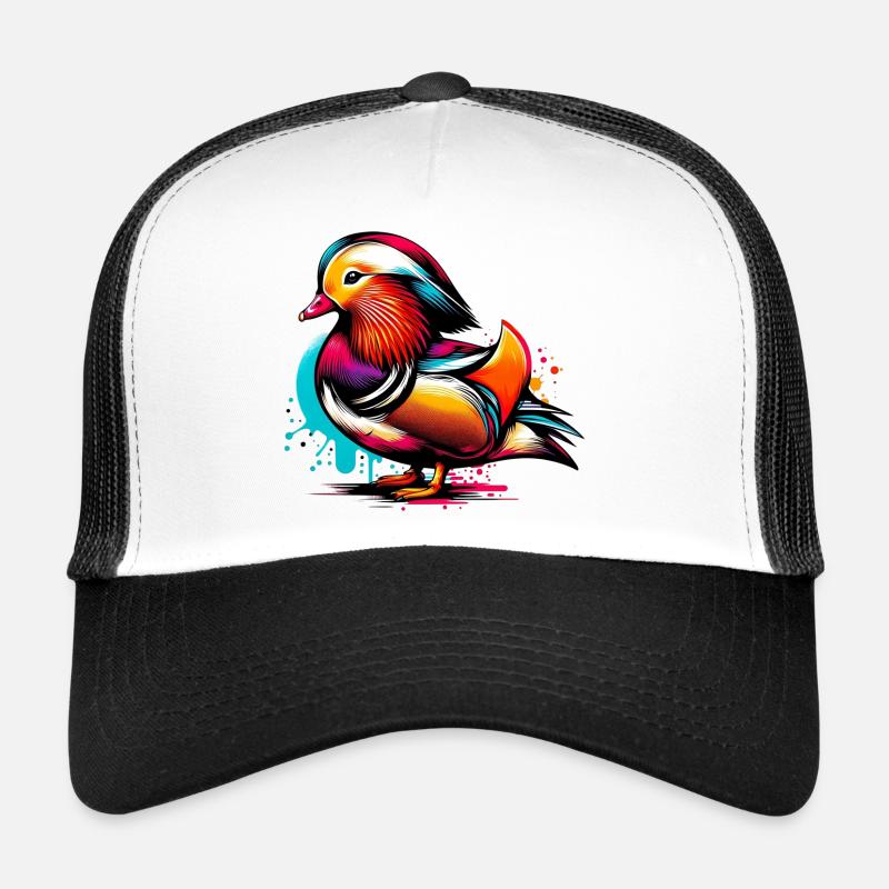 Mandarinente - Trucker Cap - Weiß/Schwarz