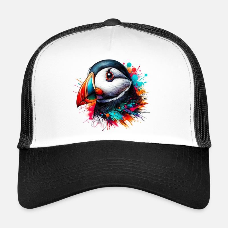 Macareux - Casquette trucker  - blanc/noir