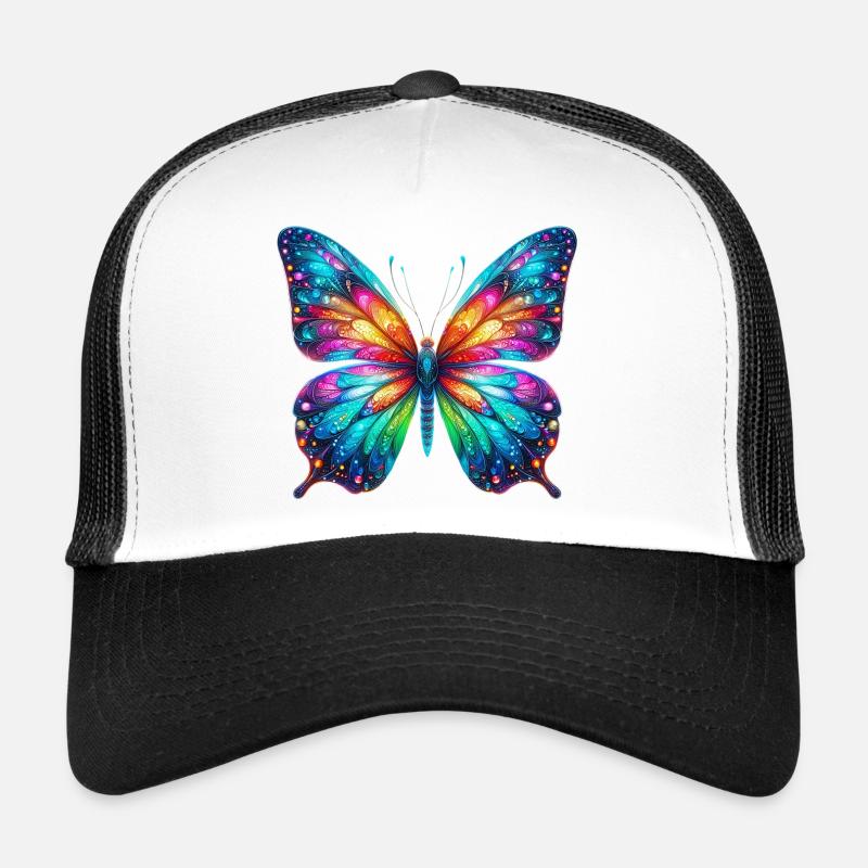 Schmetterling - Trucker Cap - Weiß/Schwarz