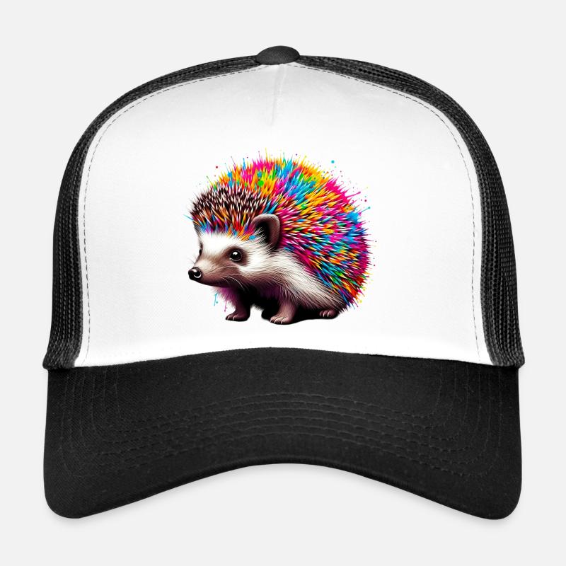 Hérisson - Casquette trucker  - blanc/noir