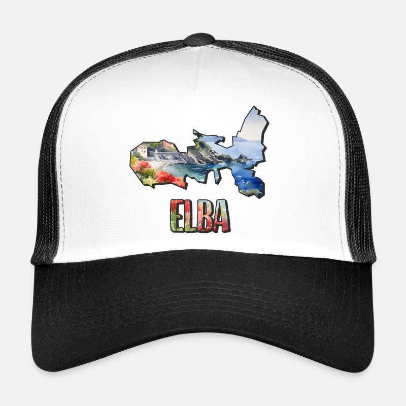 Watercolor Map Elba Trucker Cap