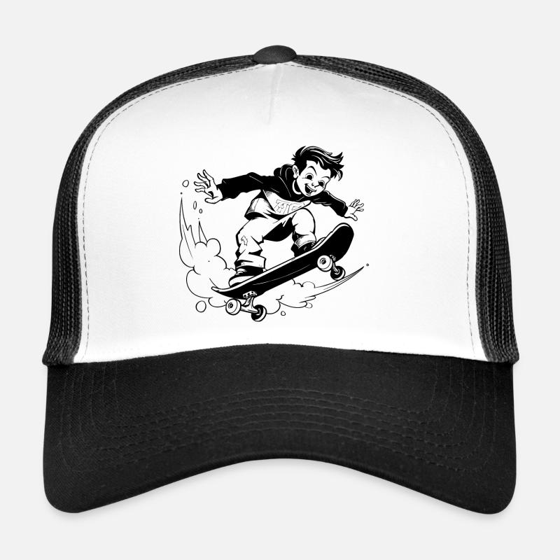 Garçon de skateboard de dessin animé Casquette trucker 