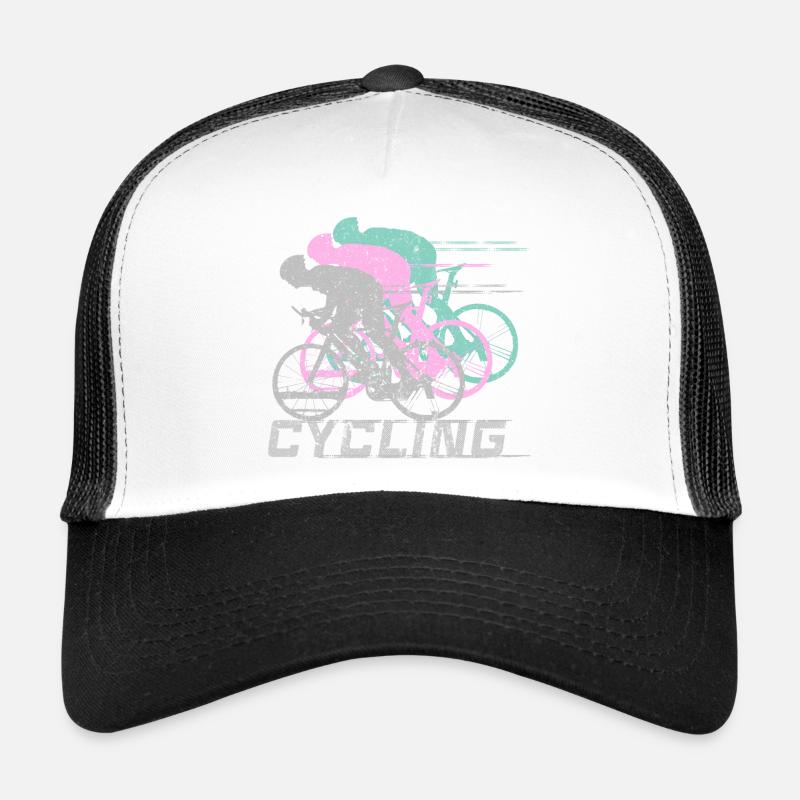 Radfahren - Trucker Cap - Weiß/Schwarz