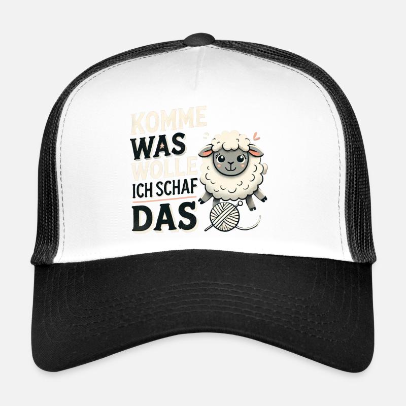 Komme was wolle ich Schaf das - Trucker Cap - Weiß/Schwarz