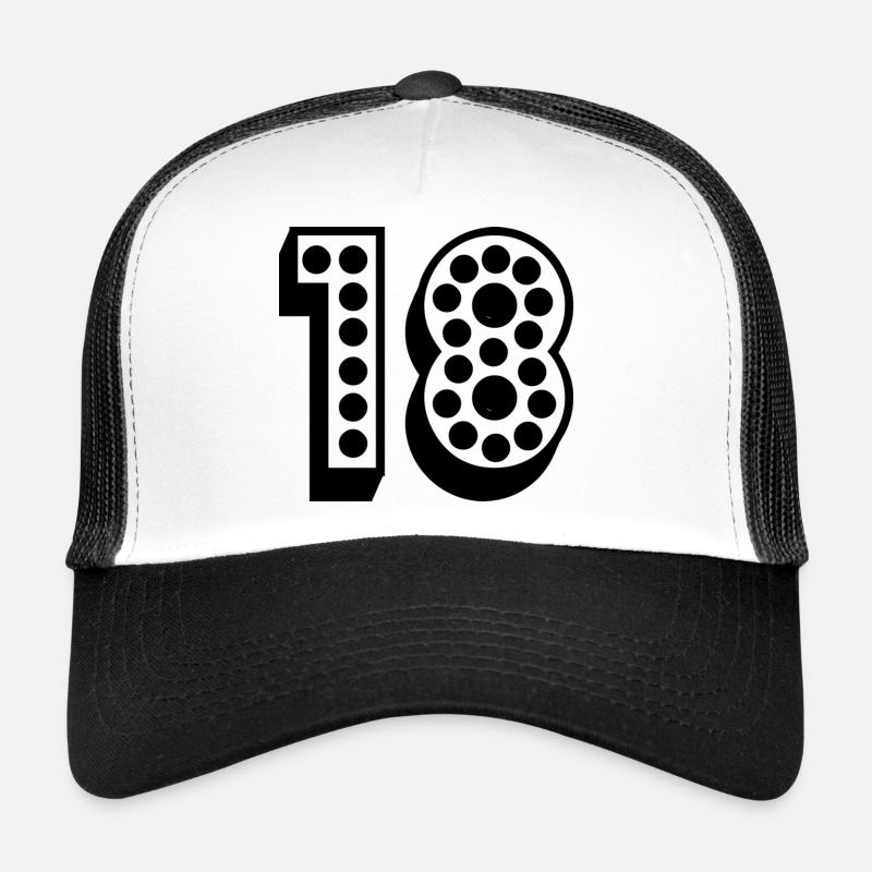 18. 18 ANS. 18e ANNIVERSAIRE. ANNIVERSAIRE 18 ANS. Casquette trucker 