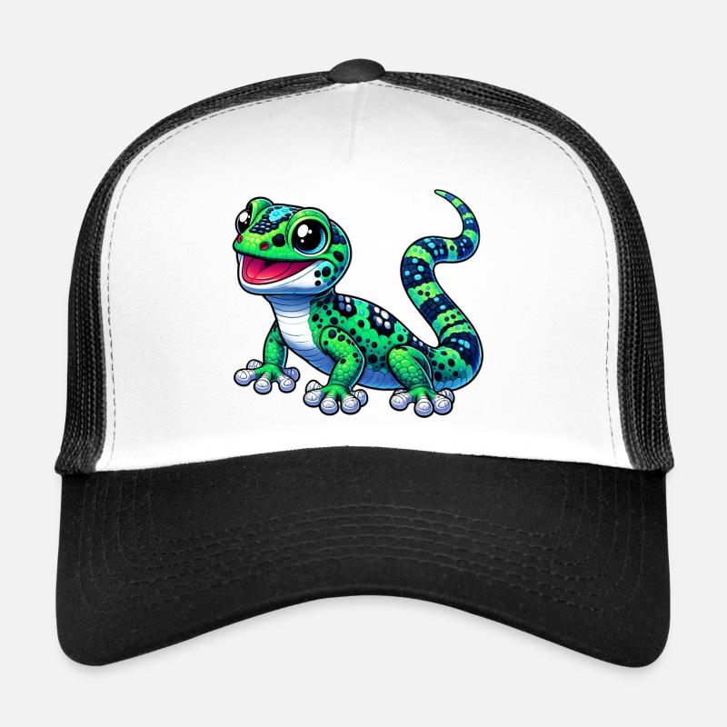 Gecko - Trucker Cap - Weiß/Schwarz