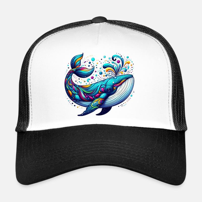 Baleine - Casquette trucker  - blanc/noir