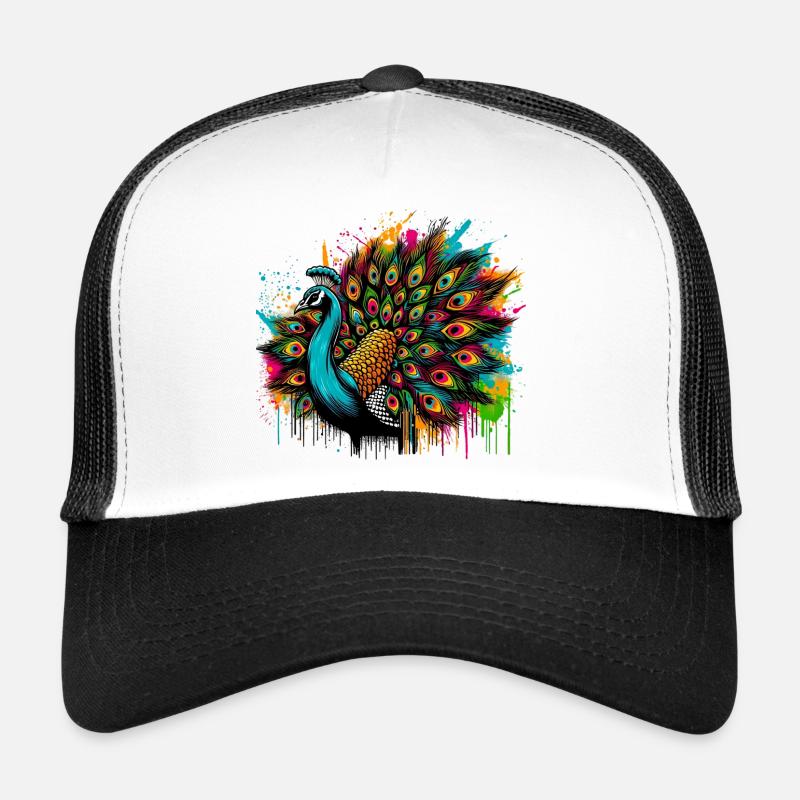 Paon - Casquette trucker  - blanc/noir