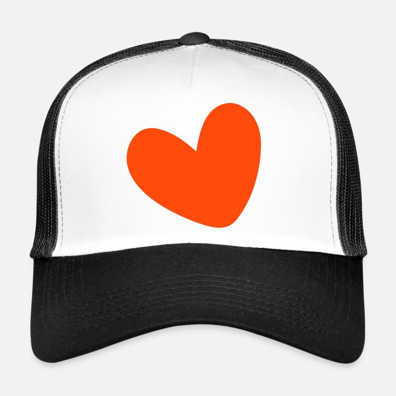 Herz ausgefuellt farbig - Trucker Cap - Weiß/Schwarz