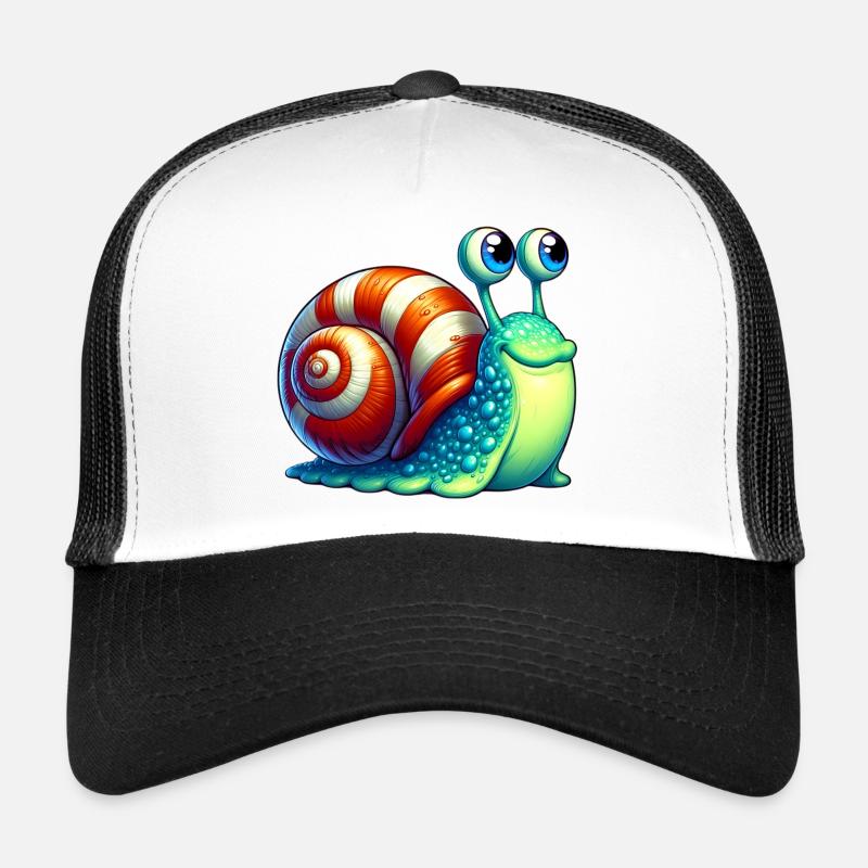Escargot - Casquette trucker  - blanc/noir
