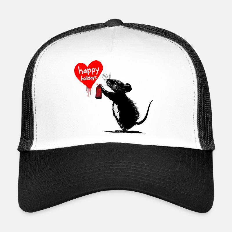 Holiday Rebel: Graffiti Greetings - Trucker Cap - Weiß/Schwarz