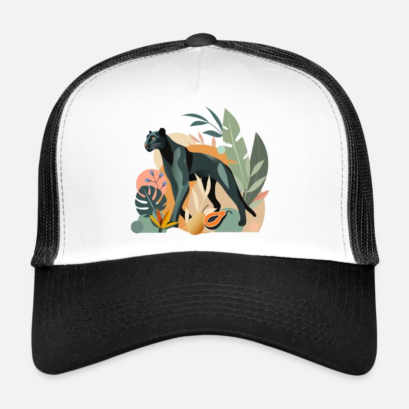 Panthère dans la jungle - Illustration animale élégante Casquette trucker 