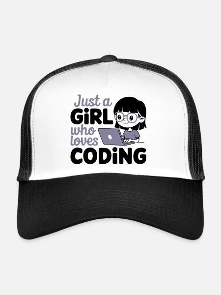 Juste une fille qui aime coder - Casquette trucker  - blanc/noir - Devant