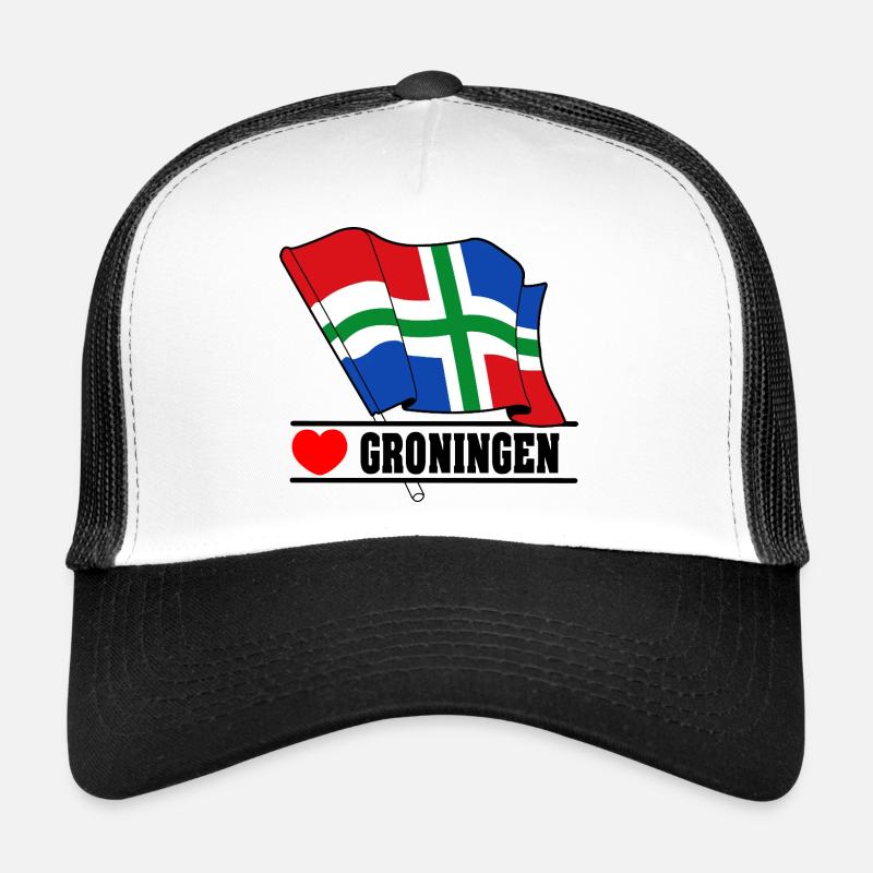 Drapeau Groningue au cœur de GRONINGEN Casquette trucker 