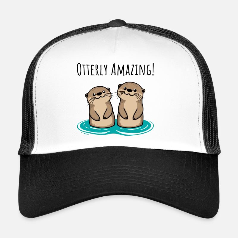 Otterly Amazing! Two absolutely enthusiastic otters Trucker Cap