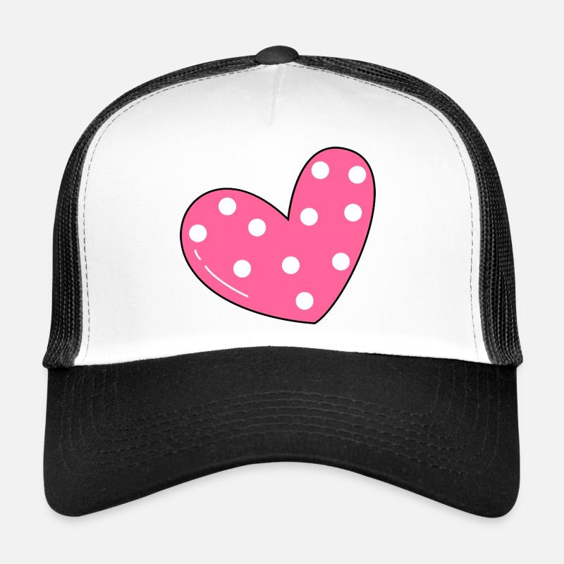 Herz-Muster - Trucker Cap - Weiß/Schwarz