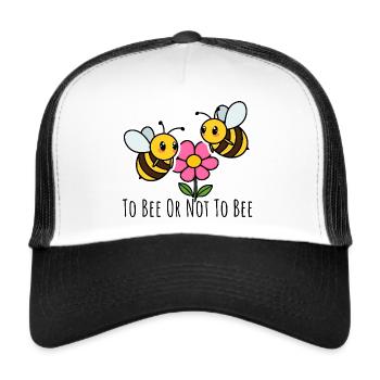 Kleine Niedliche Bienen - To Bee Or Not To Bee? - Trucker Cap - Weiß/Schwarz - Vorne