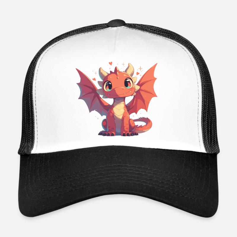 Drachen Drache - Trucker Cap - Weiß/Schwarz