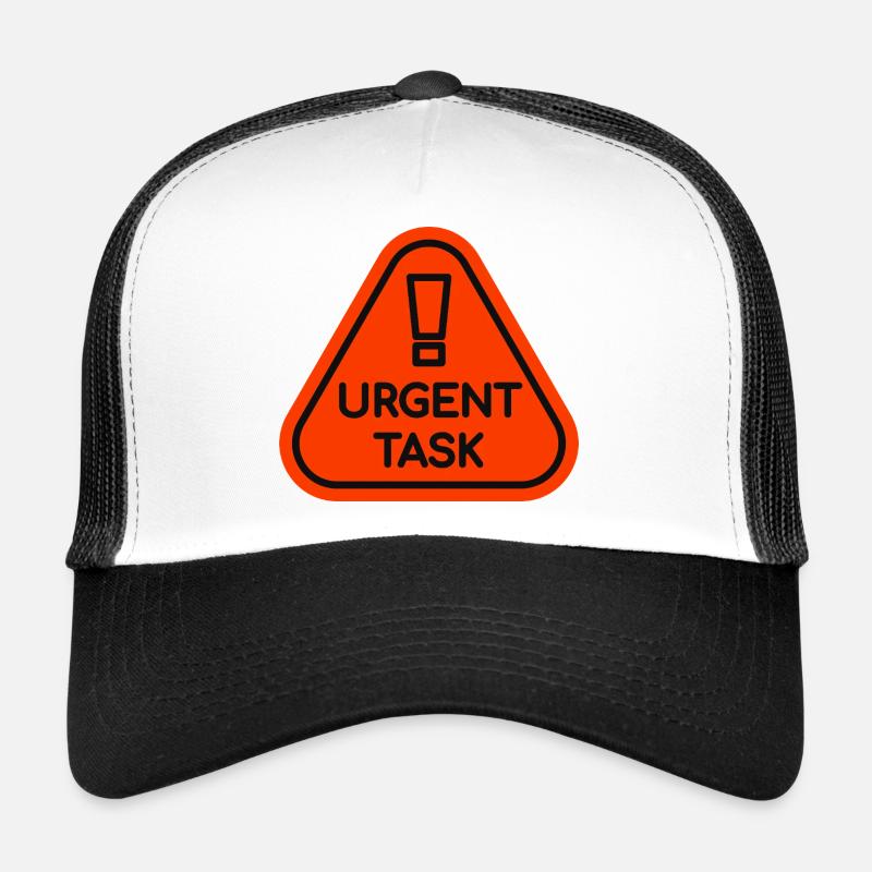 Priority Signal for Urgent Tasks - Trucker Cap - white/black