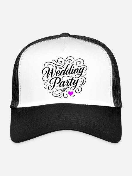 Fête de mariage Fête de mariage - Casquette trucker  - blanc/noir - Devant