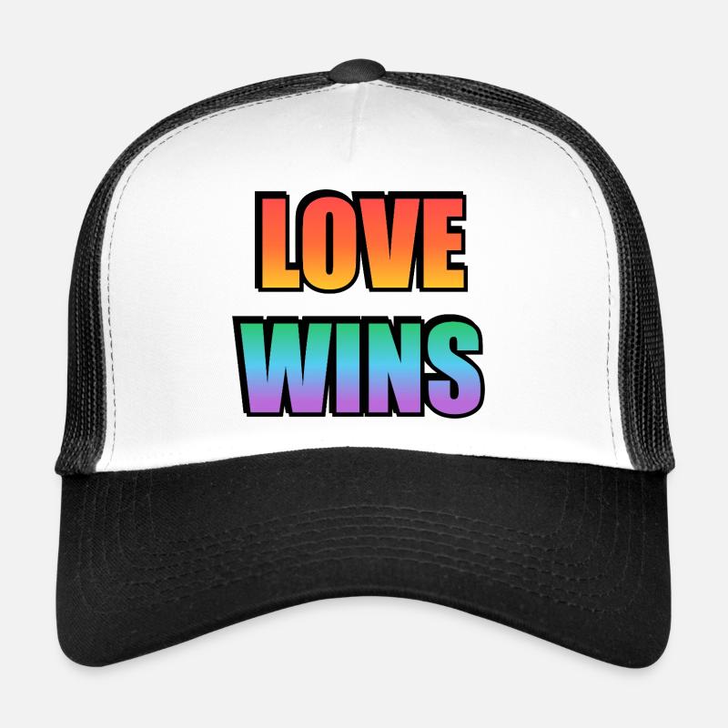 L’amour gagne le gradient arc-en-ciel Casquette trucker 