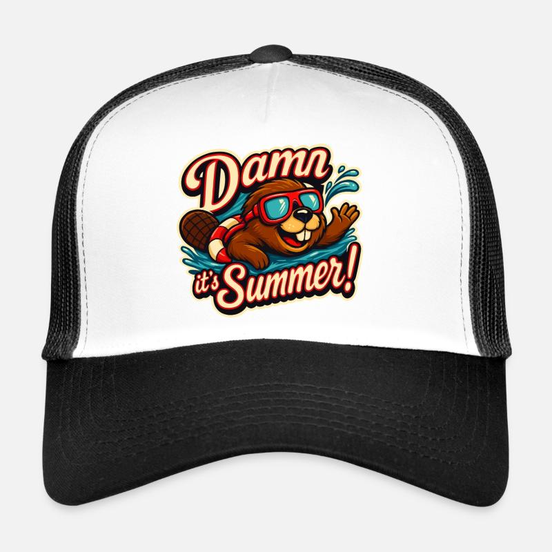 Damn It’s Summer - Sommervibes with biber - Trucker Cap - Weiß/Schwarz