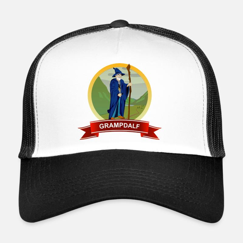 Grampdalf Wizard Crest - Trucker Cap - white/black