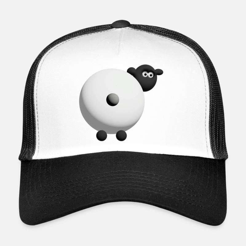 Conception de câlins 3D de mouton - Casquette trucker  - blanc/noir