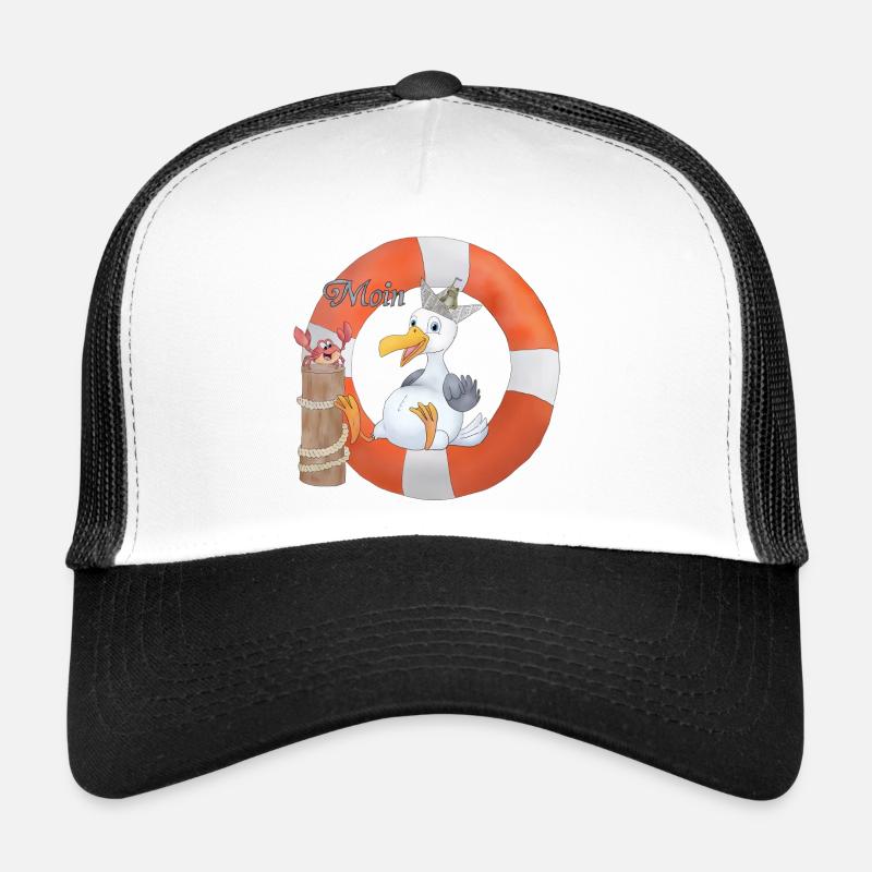Moewe_im_Ring - Trucker Cap - Weiß/Schwarz
