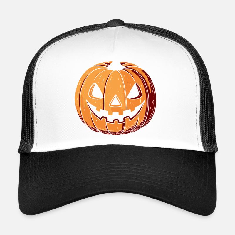 Pumpkin Jack O Lantern Expressive - Trucker Cap - white/black