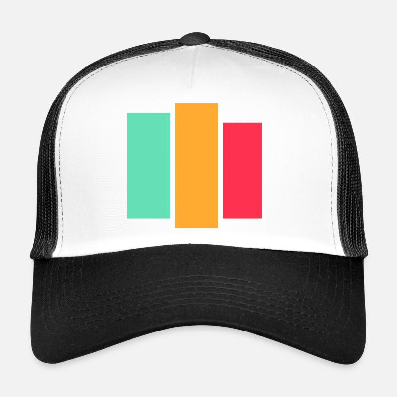 Palette néon Tri Block - Casquette trucker - blanc/noir