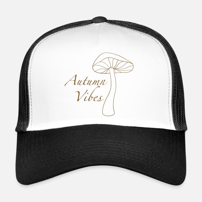 Autumn Mushroom Vibes - Trucker Cap - white/black