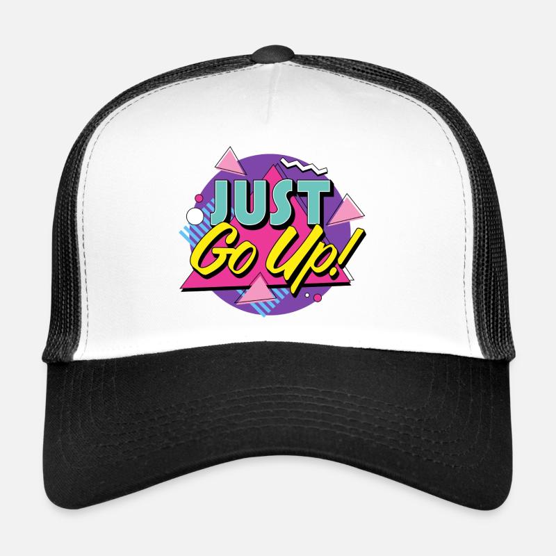 Einfach rauf gehen - Retro Klettern - Trucker Cap - Weiß/Schwarz