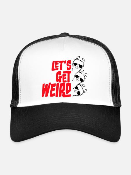Let's Get Weird 3 Llama Friends Team Sunglasses - Trucker Cap - white/black - Front