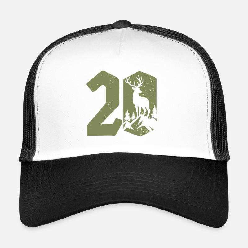 Chasseur 20e anniversaire Chasse 20 ans Numéro Cerf Casquette trucker 