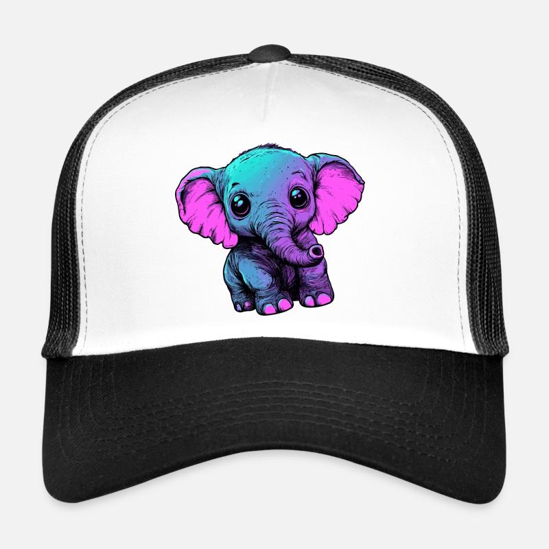 Néon éléphant Pop Art Couleurs Casquette trucker 